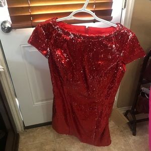 Mini Sparkling Red Ruby Dress